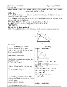 Giáo án Hình học 9 - Tuần 19, Tiết 35+36 - Năm học 2023-2024