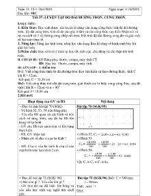 Giáo án Hình học 9 - Tuần 31, Tiết 57+58 - Năm học 2023-2024