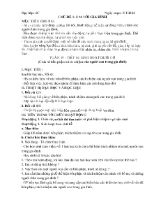 Giáo án Hoạt động trải nghiệm 6 - Chủ đề 5: Em với gia đình - Năm học 2023-2024