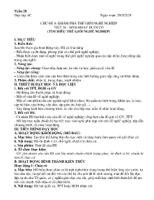 Giáo án Hoạt động trải nghiệm 6 - Chủ đề 8: Khám phá thế giới nghề nghiệp - Năm học 2023-2024