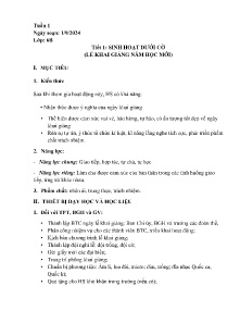 Giáo án Hoạt động trải nghiệm 6 - Tuần 1 - Năm học 2024-2025