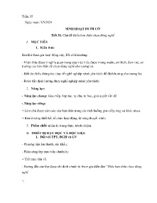 Giáo án Hoạt động trải nghiệm 6 - Tuần 35, Tiết 31: Chủ đề Hiểu bản thân chọn đúng nghề - Năm học 2023-2024