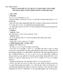 Giáo án Hoạt động trải nghiệm 7 (Kết nối tri thức) - Tiết 29: Trao đổi về tác động của khoa học công nghệ đến hoạt động nghề nghiệp trong xã hội hiện đại - Năm học 2023-2024