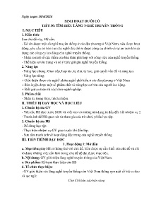 Giáo án Hoạt động trải nghiệm 7 (Kết nối tri thức) - Tiết 30: Tìm hiểu làng nghề truyền thống - Năm học 2023-2024