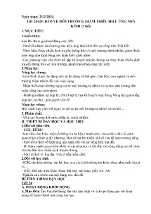 Giáo án Hoạt động trải nghiệm 7 - Tiết 24+25: Bảo vệ môi trường, giảm thiểu hiệu ứng nhà kính - Năm học 2023-2024