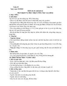 Giáo án Hoạt động trải nghiệm 8 - Tiết 18+19: Tiết kiệm và thực hiện công việc gia đình - Năm học 2023-2024