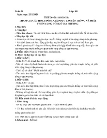 Giáo án Hoạt động trải nghiệm 8 - Tiết 20+21: Tham gia các hoạt động giáo dục truyền thống và phát triển cộng đồng ở địa phương - Năm học 2023-2024