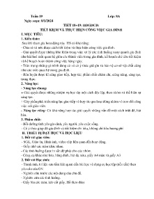 Giáo án Hoạt động trải nghiệm 8 - Tuần 19 - Năm học 2023-2024