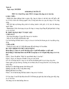 Giáo án Hoạt động trải nghiệm 8 - Tuần 21 - Năm học 2023-2024