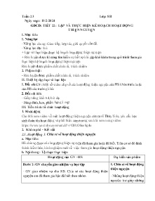 Giáo án Hoạt động trải nghiệm 8 - Tuần 23, Tiết 22: Lập và thực hiện kế hoạch hoạt động thiện nguyện - Năm học 2023-2024