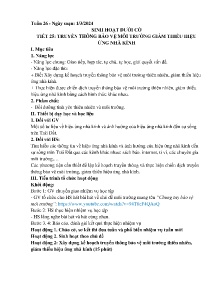 Giáo án Hoạt động trải nghiệm 8 - Tuần 26 - Năm học 2023-2024