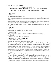 Giáo án Hoạt động trải nghiệm 8 - Tuần 29 - Năm học 2023-2024