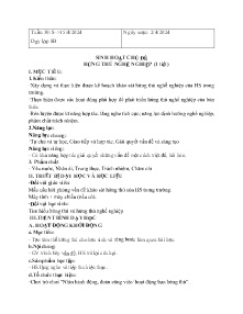 Giáo án Hoạt động trải nghiệm 8 - Tuần 30, Chủ đề: Hứng thú nghề nghiệp - Năm học 2023-2024