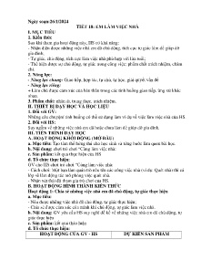 Giáo án Hoạt động trải nghiệm, hướng nghiệp 6 - Tiết 18: Em làm việc nhà - Năm học 2023-2024