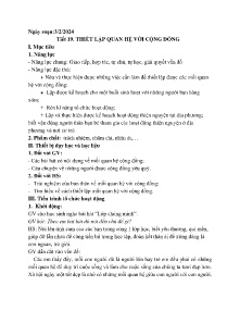 Giáo án Hoạt động trải nghiệm, hướng nghiệp 6 - Tiết 19: Thiết lập quan hệ với cộng đồng - Năm học 2023-2024