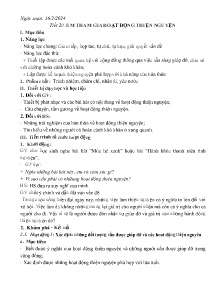 Giáo án Hoạt động trải nghiệm, hướng nghiệp 6 - Tiết 20: Em tham gia hoạt động thiện nguyện - Năm học 2023-2024