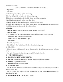 Giáo án Hoạt động trải nghiệm, hướng nghiệp 6 - Tiết 21: Hành vi có văn hóa nơi công cộng - Năm học 2023-2024