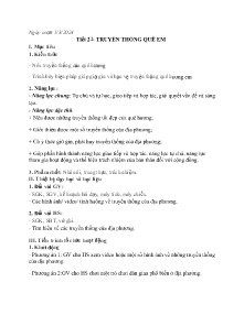 Giáo án Hoạt động trải nghiệm, hướng nghiệp 6 - Tiết 22: Truyền thống quê em - Năm học 2023-2024