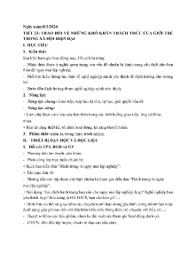 Giáo án Hoạt động trải nghiệm, hướng nghiệp 6 - Tiết 23: Trao đổi về những khó khăn thách thức của thế giới trẻ - Năm học 2023-2024