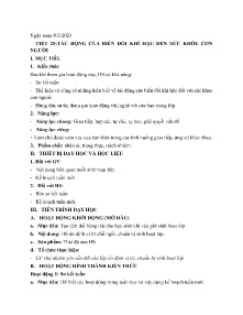 Giáo án Hoạt động trải nghiệm, hướng nghiệp 6 - Tiết 25: Tác động của biến đổi khí hậu đến sức khỏe con người - Năm học 2023-2024