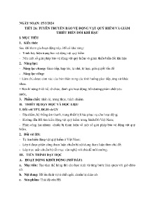 Giáo án Hoạt động trải nghiệm, hướng nghiệp 6 - Tiết 26: Tuyên truyền bảo vệ động vật quý hiếm và giảm thiểu biến đổi khí hậu - Năm học 2023-2024