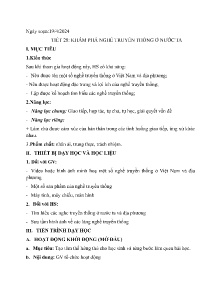Giáo án Hoạt động trải nghiệm, hướng nghiệp 6 - Tiết 28: Khám phá nghề truyền thống ở nước ta - Năm học 2023-2024