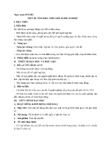 Giáo án Hoạt động trải nghiệm, hướng nghiệp 6 - Tiết 28: Tìm hiểu thế giới nghề nghiệp - Năm học 2023-2024