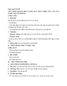 Giáo án Hoạt động trải nghiệm, hướng nghiệp 6 - Tiết 30: Kế hoạch rèn luyện bản thân theo yêu cầu của nghề truyền thống - Năm học 2023-2024