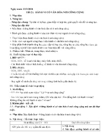 Giáo án Hoạt động trải nghiệm, hướng nghiệp 6 - Tuần 24, Tiết 21: Hành vi có văn hóa nơi công cộng - Năm học 2023-2024