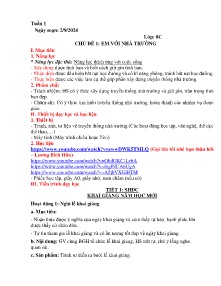 Giáo án Hoạt động trải nghiệm, hướng nghiệp 8 - Tuần 1, Chủ đề 1: Em với nhà trường - Năm học 2024-2025