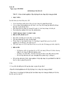 Giáo án Hoạt động trải nghiệm, hướng nghiệp 8 - Tuần 20, Tiết 17: Chia sẻ kinh nghiệm Sắp xếp hợp lí các công việc trong gia đình - Năm học 2023-2024