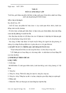 Giáo án Hoạt động trải nghiệm, hướng nghiệp 8 - Tuần 24, Tiết 22: Trình bày, giới thiệu sản phẩm thể hiện vẻ đẹp cảnh quan thiên nhiên, danh lam thắng cảnh của địa phương đã thiết kế được - Năm học 2023-2024 - Nguyễn Thị Ngọc Mai