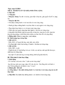 Giáo án Hoạt động trải nghiệm, hướng nghiệp Lớp 6 - Tiết 21: Hành vi có văn hóa nơi công cộng - Năm học 2023-2024