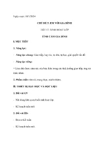 Giáo án Hoạt động trải nghiệm Lớp 6 - Chủ đề 5: Em với gia đình - Năm học 2023-2024