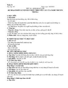 Giáo án Hoạt động trải nghiệm Lớp 6 - Tuần 31-33 - Năm học 2023-2024