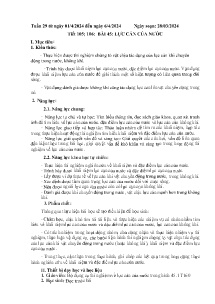 Giáo án Khoa học tự nhiên 6 - Tuần 29 - Năm học 2023-2024