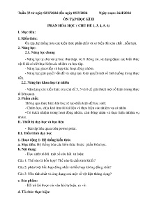 Giáo án Khoa học tự nhiên 6 - Tuần 33 - Năm học 2023-2024