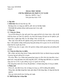 Giáo án Khoa học tự nhiên 7 (Kết nối tri thức) - Tuần 22, Bài 24: Thực hành chứng minh quang hợp ở cây xanh - Năm học 2023-2024