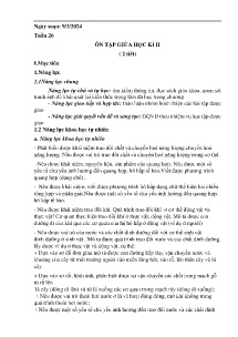 Giáo án Khoa học tự nhiên 7 (Kết nối tri thức) - Tuần 26: Ôn tập giữa học kì II - Năm học 2023-2024