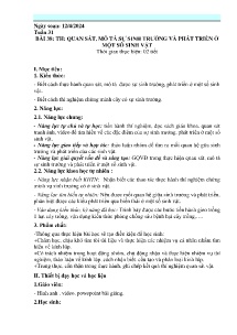 Giáo án Khoa học tự nhiên 7 (Kết nối tri thức) - Tuần 31 - Năm học 2023-2024