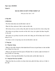 Giáo án Khoa học tự nhiên 7 (Kết nối tri thức) - Tuần 32, Bài 40: Sinh sản hữu tính ở sinh vật - Năm học 2023-2024