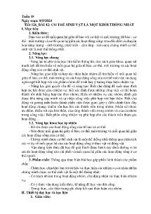 Giáo án Khoa học tự nhiên 7 - Tiết 126, Bài 42: Cơ thể sinh vật là 1 khối Thống Nhất - Năm học 2023-2024