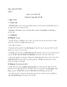 Giáo án Khoa học tự nhiên 7 - Tuần 2, Bài 2: Nguyên tử - Năm học 2024-2025
