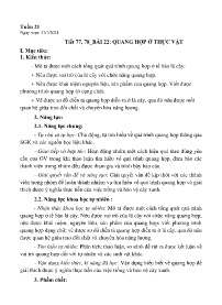 Giáo án Khoa học tự nhiên 7 - Tuần 21 - Năm học 2023-2024