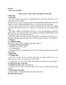 Giáo án Khoa học tự nhiên 8 - Tiết 2-4, Bài 31: Hệ vận động ở người - Năm học 2024-2025