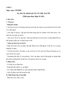 Giáo án Khoa học tự nhiên 8 - Tuần 1, Bài 30: Khái quát cơ thể người - Năm học 2024-2025