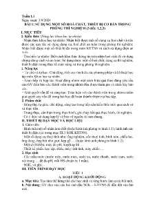 Giáo án Khoa học tự nhiên 8 - Tuần 1+2, Bài 1: Sử dụng 1 số hóa chất, thiết bị cơ bản trong phòng thí nghiệm - Năm học 2024-2025