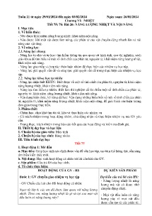 Giáo án Khoa học tự nhiên 8 - Tuần 21 - Năm học 2023-2024