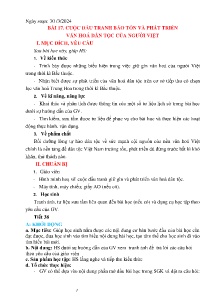 Giáo án Lịch sử 6 - Bài 17: Cuộc đấu tranh bảo tồn và phát triển văn hóa dân tộc của người Việt - Năm học 2023-2024