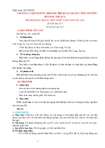 Giáo án Lịch sử 6 - Tiết 24-27, BÀi 14: Nhà nước Văn Lang-Âu Lạc - Năm học 2023-2024